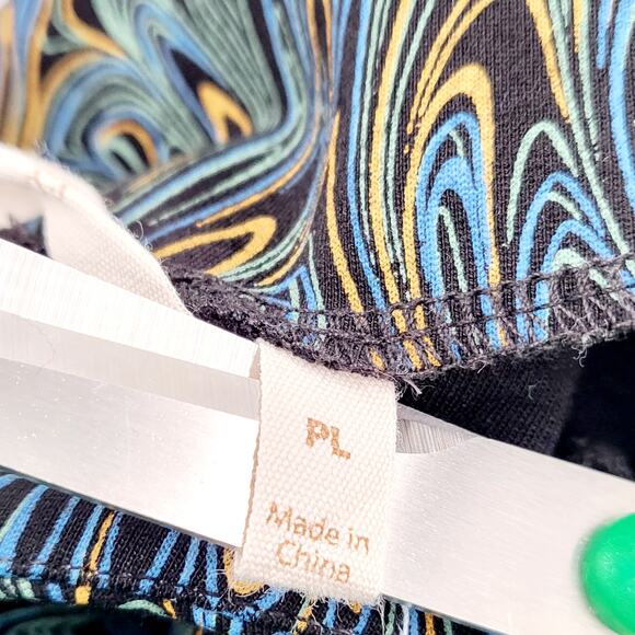 Soft Surroundings Marbled Peacock Print Pants Multicolored Womens Size L Petite - Picture 6 of 8